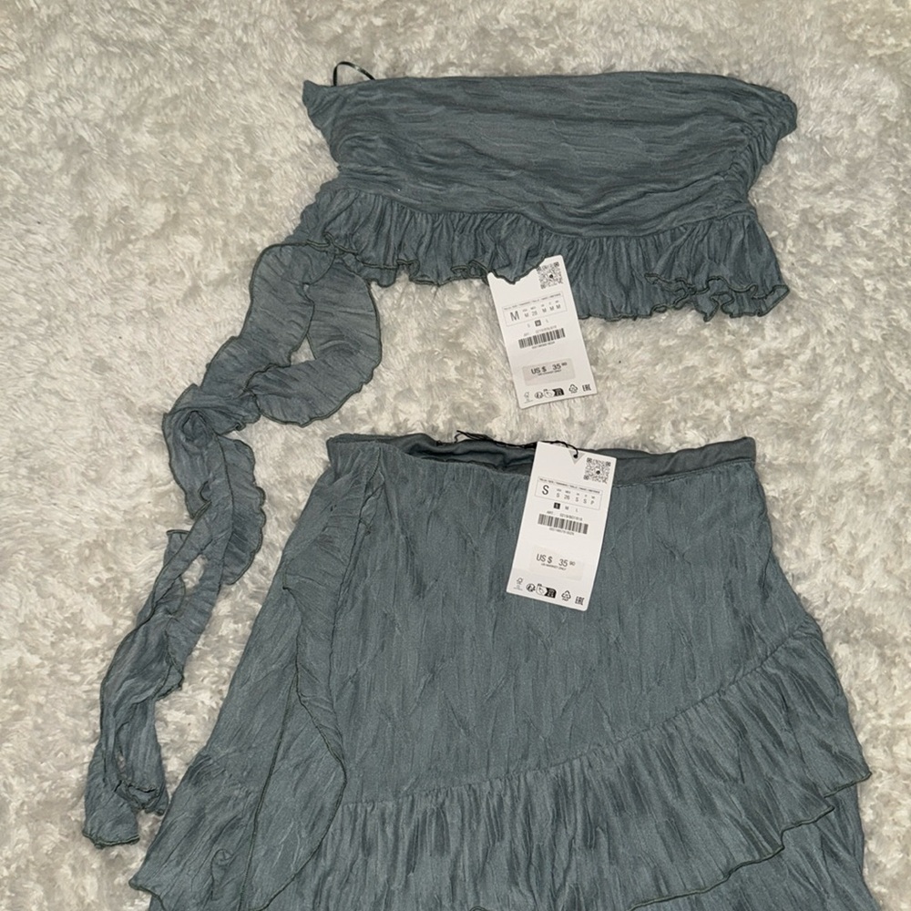 Zara Green top and skirt set